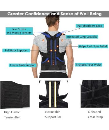 Keeda Adjustable Back Support Brace - Posture Corrector for Men & Women | Fully Straightening Grey Back Brace XXXXL - Buy Online on GoSupps.com