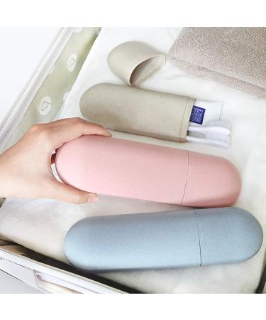 2-Pack Portable Toothbrush Case for Travel & Storage - Pink & Blue - Ideal for Camping & Home Use - Buy Online on GoSupps.com