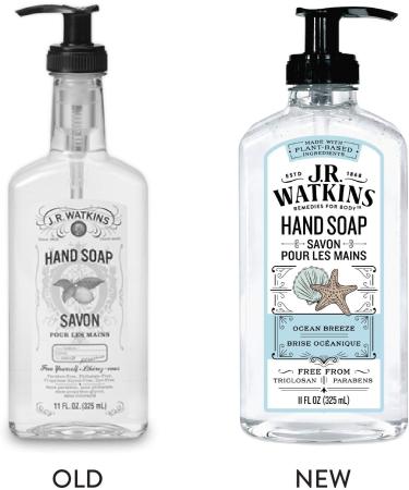 J.R. Watkins Ocean Breeze Hand Soap 11 oz - Refreshing Cleanliness - Buy Online on GoSupps.com