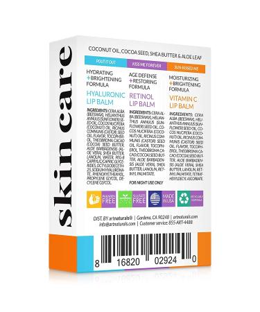 ArtNaturals Lip Balm Serum Trio - Hyaluronic, Retinol, Vitamin C - Chapstick for Dry, Chapped Lips - Lip Repair - 3 x .15 Oz - Buy Online on GoSupps.com