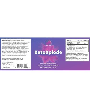 KetoXplode Gummy Bears - 3 x 60 Count Fruit Gummies for Keto Diet | Sugar-Free Keto Snack - Buy Online on GoSupps.com