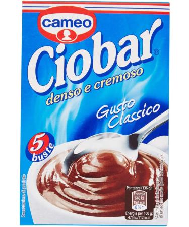 Cameo Ciobar Classico Lot de 12 paquets de 5 paquets de 125 g pour boissons au chocolat chaud
