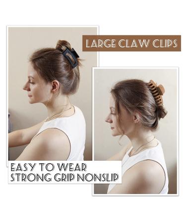 Vsiopy 6pcs 3.5 Inch Claw Clips for Thick & Thin Hair | Girls' & Women's Neutral Hair Accessories | Matte Square Hair Claws - Buy Online on GoSupps.com
