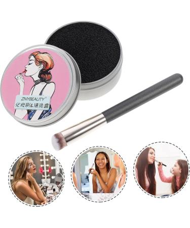 DRESSOOS makeup brush makeup foundation brush brush round head detergent cleaning pad marks Makeup Brush Cleaner Sponge Brush Sponge Mat Toolkit Removes Shadow Color Sponge - Buy Online on GoSupps.com