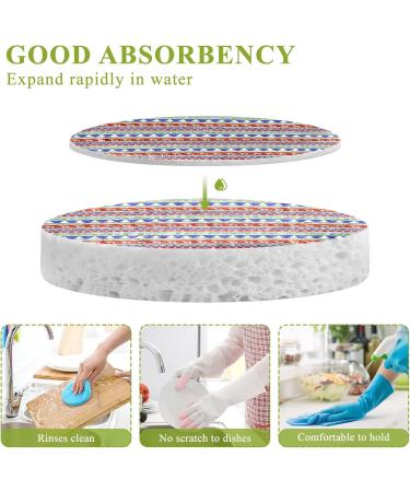 3-Pack Cleaning Kitchen Sponges Oval Striped Reindeer Tree Kitchen Cellulose Dishwashing Wood Pulp Cotton - Buy Online on GoSupps.com
