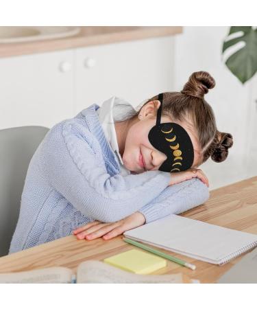 Boho Sun Moon Silk Eye Mask | Adjustable Black Gold Blindfold for Sleep | Perfect for Travel & Naps - Buy Online on GoSupps.com