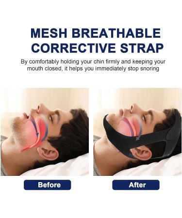 AWAVM 3-Piece Set of Adjustable Anti Snoring Chin Strap Eye Mask and Storage Bag V-Shaped Face Support Strap Effectively Solving Snoring Suitable for Men and Women's Anti Snoring Device - Buy Online on GoSupps.com