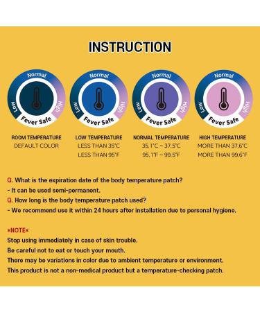 DEERS Fever Safe Color Changing Stickers - 20PCS Temperature Level Indicator - Buy Online on GoSupps.com