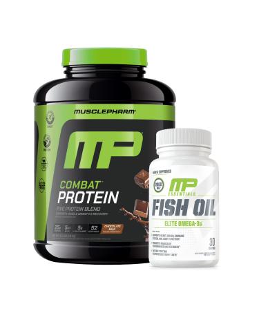 Muscle Pharm Combat 4lb Chocolate Protein & MusclePharm Fish Oil