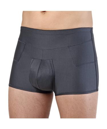 ORIONE hernia briefs for inguinal hernia dark grey Boxer model Art. 516 Size 3 81-85 cm 81-85 cm Grigio