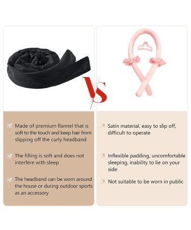 Velour Heatless Hair Curler Headband Set for Long Hair - No Heat Overnight Curlers with Clips for Women and Girls - Buy Online on GoSupps.com