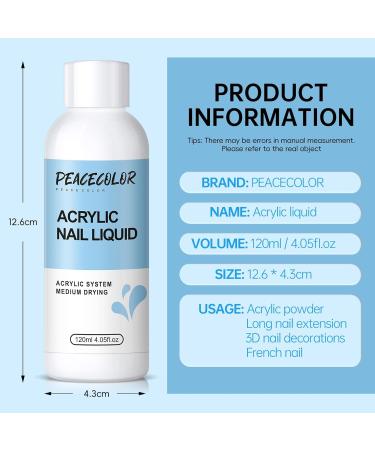 PEACECOLOR 120ML Acrylic Liquid for Acrylic Nails Liquid Non-Yellowing Formula for Acrylic Nails Application Nail Extension & Nail Carving DIY at Home Beauty Gifts color 164 - Buy Online on GoSupps.com