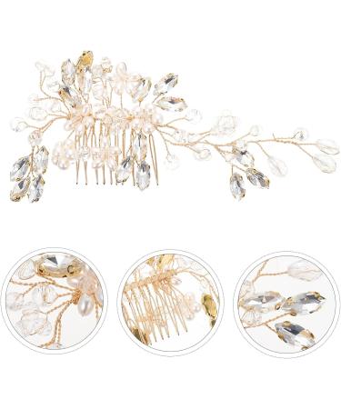 Ipetboom Pearl Hair Comb Bridal Hair Comb Wedding Bridal Flower Hair Comb Bridal Hair Clip Wig Combs Festive Rhinestone Hair Clip Bride Headdress Crystal Bridesmaid Girl Headband - Buy Online on GoSupps.com