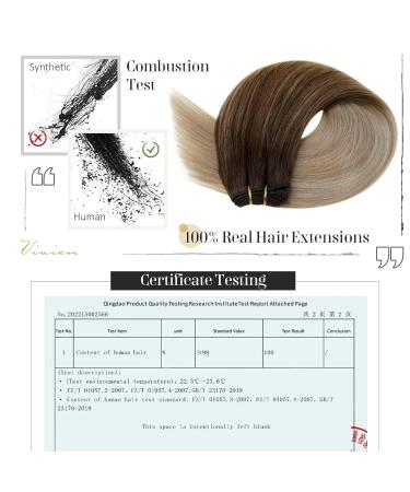 Vivien Extensions: 20 Remy Real Hair Tresses - Dark Brown Ombre & Platinum Blonde 100g #4/10 #4/14/60 - Premium Quality Hair Extensions for a Natural Look - Buy Online on GoSupps.com