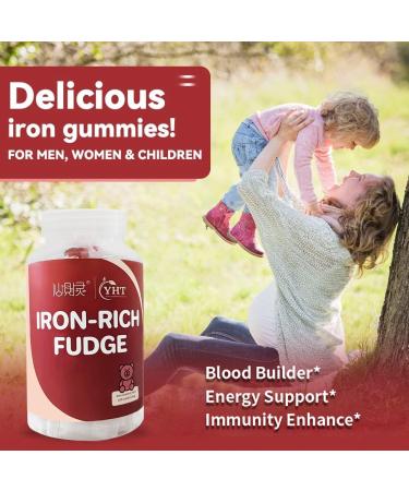 Eilin YHT Iron Gummies Zinc MultiVitamins A C B6 B12 Folate Acid Support Supplement - for Man Women Kids Fit Blood Builder Fight Iron Deficiency Anemia Fatigue Energy 30 Counts Singe Bag - Buy Online on GoSupps.com