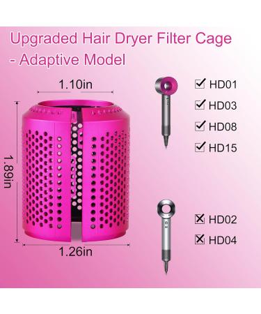 YTCHYYSK Upgraded Hair Dryer Filter Cage Replacement for Dyson Supersonic HD01 HD03 HD08 HD15 - Outer Filter Repair Kit with Cleaning Brush (Rose) - Buy Online on GoSupps.com