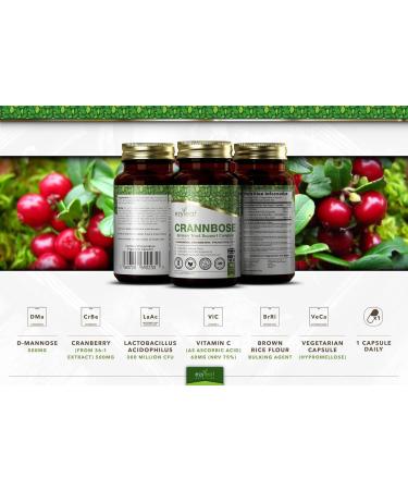 Ezyleaf D-Mannose Capsules with Probiotics & Cranberry Extract | 90 Capsules, 500mg | Vegan & Allergen-Free - Buy Online on GoSupps.com