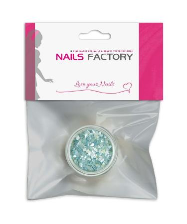 N&BF Nail Art Muschelspleter |Crushed Shells Tourquoise |Perlmutt splinters for gel nails and acrylic modeling |Glitter Sea Shells |Glitzer mussel particles |Mussel inlay's turquoise
