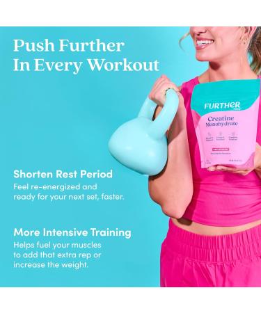 Further Food Unflavored Creatine Monohydrate Powder 100% Pure Micronized Sugar-Free Supports Strength Energy and Muscle Recovery 60 Servings 10.6 Oz - Buy Online on GoSupps.com