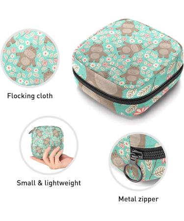 Hippo Flowers Sanitary Napkin Storage Bag - Portable Period Bag for Women - Multi-Colored - 1Pcs - Buy Online on GoSupps.com