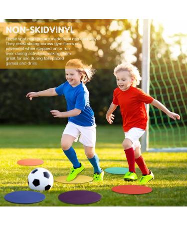 60 Pcs 9-inch Non-Slip Poly Vinyl Spot Markers for Soccer, Football, Basketball - Agility Training Cones for Gym, Dance, Classroom Org - Buy Online on GoSupps.com