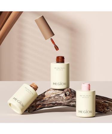 MEGIOR Clay Gel Nail Polish 15ml Terracotta Gel Polish High Gloss Soak Off UV LED Nail Gel Polish for Nail Art Manicure Salon DIY Home Gift for Girls - Buy Online on GoSupps.com