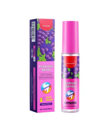 20ml Mouth Spray Grape Flavor Refreshing and Moisturizing Portable Oral Spray Long Lasting Breath Freshener for Adults and Teens Prevents Dry Mouth and Bad Breath