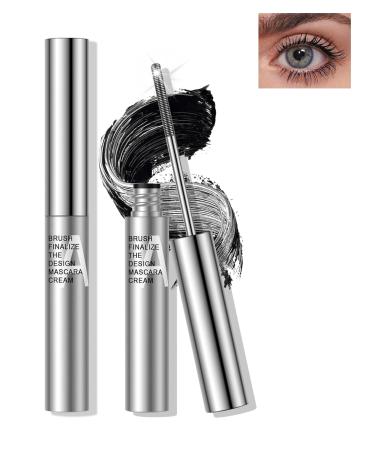 Washable Metal Rod Mascara Black Waterproof Tubing Mascara Volume and Length 3D Skinny Curling Iron Wand Mascara Long Lasting Smudge-Proof Non Clumping Lengthening Fiber Lash Mascara Makeup for Women