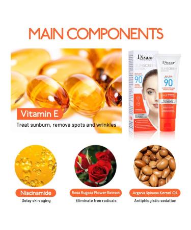Tinted Sunscreen SPF 90 - Ultra-Light Fluid Broad Spectrum Face Sunscreen with Vitamin E & Niacinamide - Oil-Free Formula for UVA and UVB Protection - 1PC - Buy Online on GoSupps.com