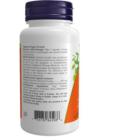 NOW Supplements Astragalus Extract 500mg Capsules 90 Count 90 count (Pack of 1) - Buy Online on GoSupps.com