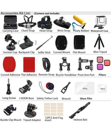 BMUUPY GoPro Hero 8 Black Accessories Kit - Waterproof Housing Case, Filter, Lens Screen, Chest Strap, Bike & Car Mount Set - Buy Online on GoSupps.com