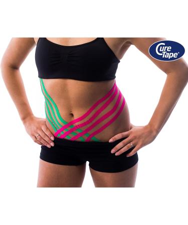 Curtape Sports Kinesiology Tape - 25% More Adhesive Power Waterproof & Latex-Free T V Certified 5cm x 5m Pink - Ideal for Injury Support & Pain Relief - Buy Online on GoSupps.com