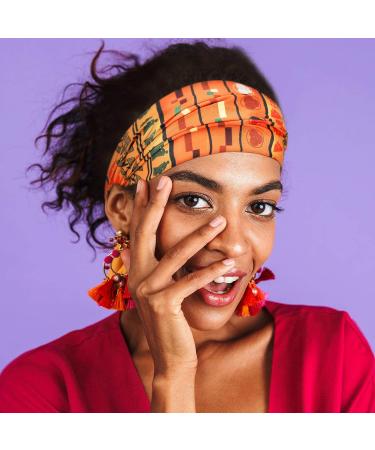 6-Piece African Boho Print Headbands for Women & Girls | Wide Elastic Turban Headwraps for Yoga & Sports - Buy Online on GoSupps.com