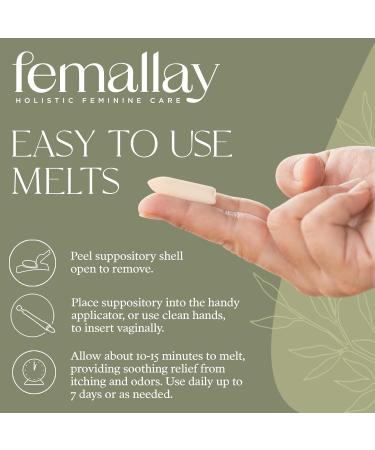 Femallay Organic Tea Tree & Oil Vaginal Cleansing Suppositories for Hygiene 100% Natural Melts for Feminine Care - Buy Online on GoSupps.com