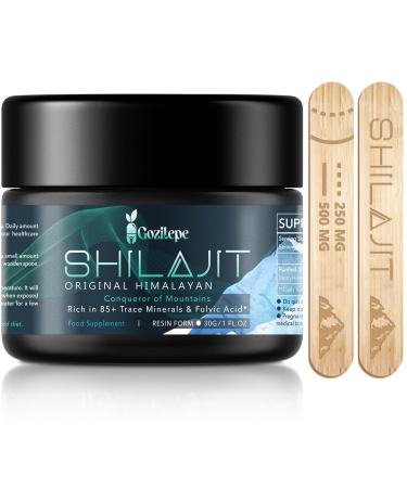 Shilajit Natural Purified Himalayan Shilajit Resin - Full of Fulvic Acid & Trace Elements Vegan Replenish Energy and Immune Support 30 Grams for Two Months (Pack of 1) - Buy Online on GoSupps.com