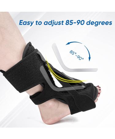 LISTENJIALE Plantar Fasciitis Night Splint - 2 Pack with Arch Support & 3 Adjustable Straps - Relief Brace for Foot Drop, Achilles Tendonitis (Black) - Buy Online on GoSupps.com