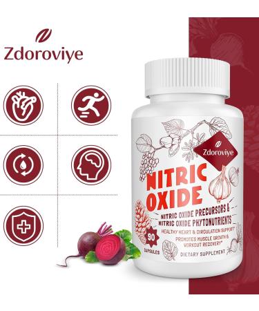 Buy Nitric Oxide Supplement for Men | 90 Capsules (2 Pack) | Heart & Immune Support | International Shipping - Buy Online on GoSupps.com