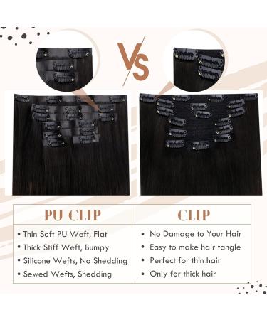 Vivien Clip In Extensions | Real Remy Hair | PU Clip In Brown & Natural Black with Caramel Blonde Highlights | 18 Inch (45cm) | 120g (7PCs) - Buy Online on GoSupps.com
