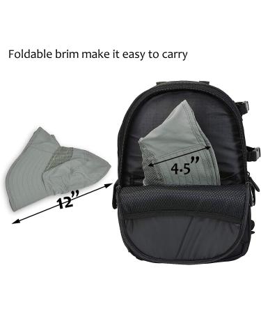 Mens Wide Brim Sun Hat with Neck Flap - Grey Safari Cap for Outdoor Activities | One Size - Buy Online on GoSupps.com