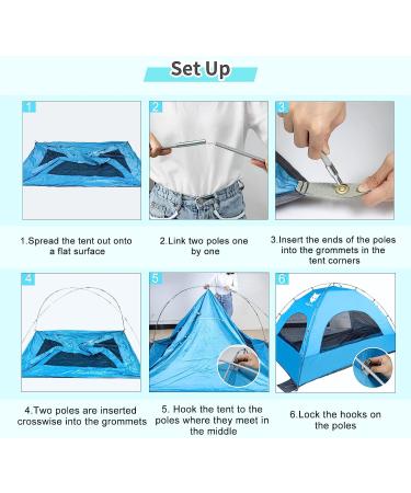 Night Cat Beach Tent - Portable Sun Shade Shelter for 2-4 Persons with UV Protection | Easy Setup & Breathable Mesh Windows | Outdoor Blue Single Layer Tent - Buy Online on GoSupps.com