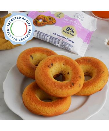 Nuvola Zero Ciambella Zero Protein Snacks Sugar Free Gluten Free and Lactose Free Zero Carbohydrates With Chocolate Chips Pack of 12 Made in Italy. - Buy Online on GoSupps.com