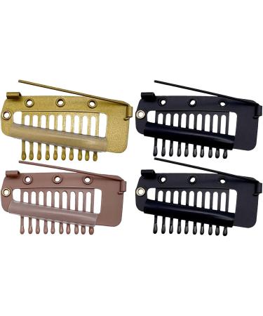 3/4/6 Snap Clips For Wigs Hair Chunni Clips With Safety Pin Strong Hair Extension Clips Snap Hair Clips Snap Clips Comb For Women Wig Dupatta Hijab Accessories 4 Mixed - Buy Online on GoSupps.com