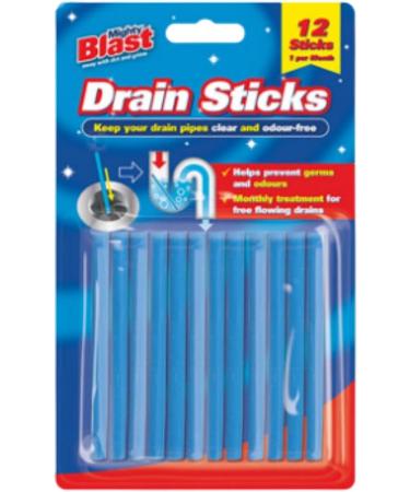 Drain and Plug Unblocker Effectively Removes Blockages Liquid Cleaner for Blocked Drain Pipes in Sinks or Shower Traps -2 x 350ml & 12 Pack Drain Sticks - Buy Online on GoSupps.com