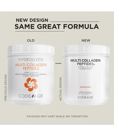 Codeage Multi Collagen Protein Powder Peptides - 2-Month Supply, Hydrolyzed Type I, II, III, V, X - Grass Fed Super Bone Broth Supplement - Non-GMO - 20oz - Buy Online on GoSupps.com