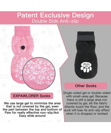 Expawlorian Non-Slip Dog Socks - Soft & Breathable Paw Protection for All Dogs | Adjustable Straps & Traction Control | Pink XS (4 Count) - Buy Online on GoSupps.com