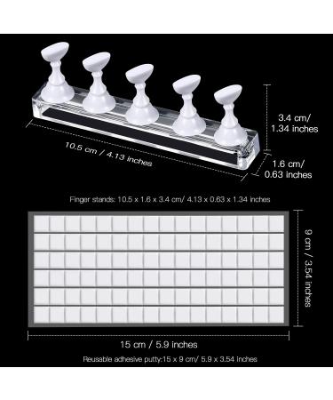 Blulu 2 Set Acrylic Nail Design Practice Stands - Magnetic Nail Holders & 96 Adhesive Putty for DIY Fingernail Display - Buy Online on GoSupps.com