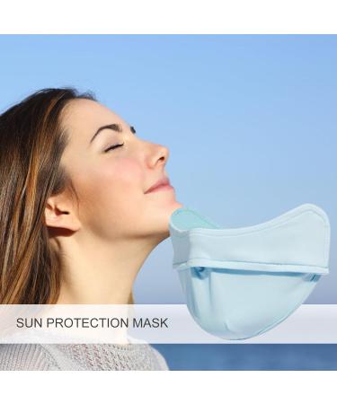 UPF 50+ Sun Protection Facial Cover for Women | Breathable UV Face Mask - Fast-Drying Blocks UVA & UVB Rays - Blue - Buy Online on GoSupps.com