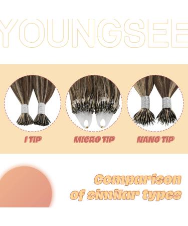 Youngsee Microring Extensions Real Hair 60cm - Brown to Blonde Loop Hair Extensions (P4/26 & P4/27) - 50g Quality Microring Hair Solutions - Buy Online on GoSupps.com