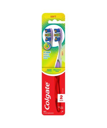 Colgate 360 Advanced 4 Zone Toothbrush Value Pack Soft 0.08 Pound