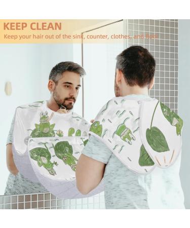 Animal Frog Pattern Beard Bib Apron - Waterproof Grooming Cloth for Men | Non-Stick Beard Catcher with Suction Cups - Perfect Gift for Shaving & Trimming - Buy Online on GoSupps.com